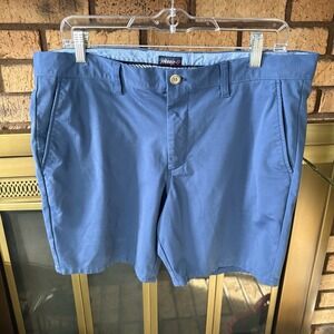 Johnnie-O Cotton Blend Performance Shorts Blue Size 34 Golf Casual